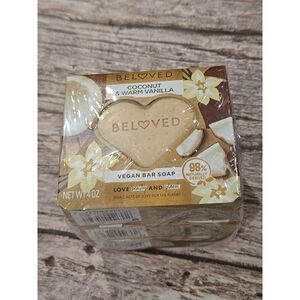 Beloved Heart Shaped Vegan Bar Soap Coconut & Warm Vanilla 3 Pack New-Sealed (2)